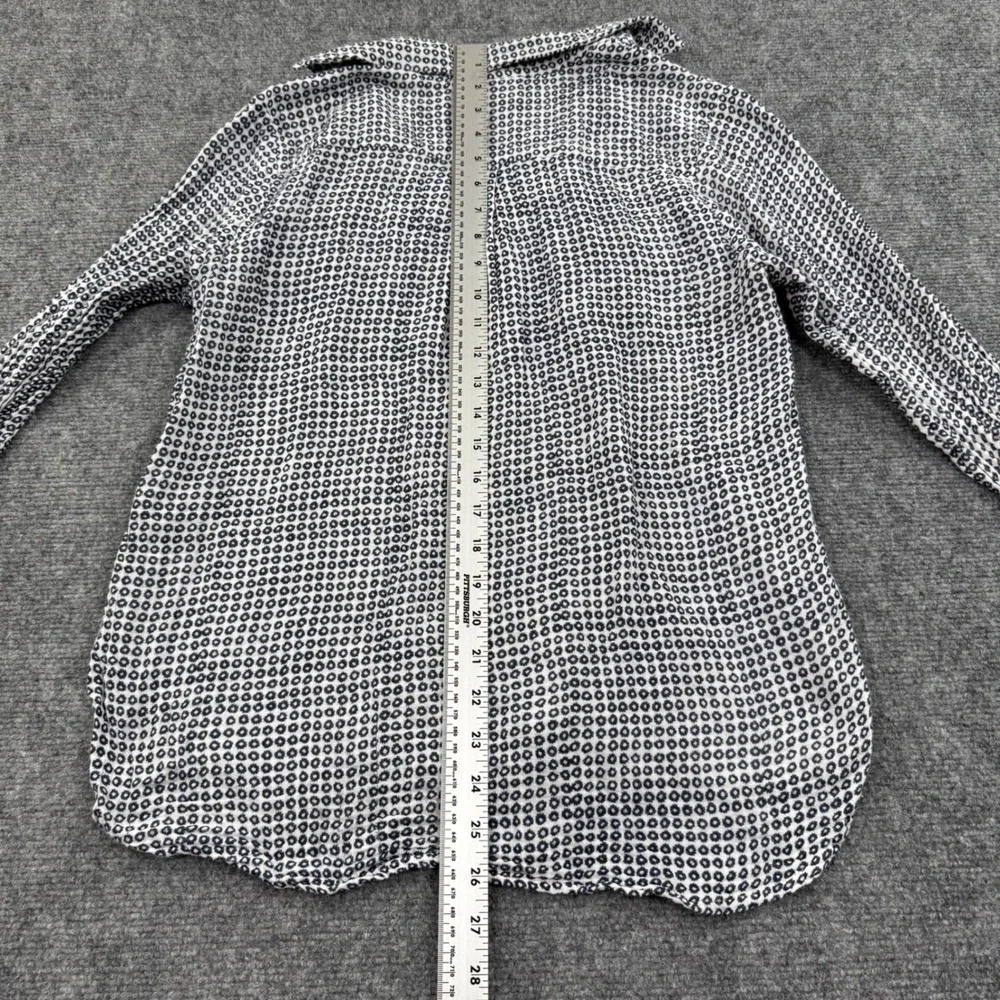 Roller Rabbit Womens Small White Black Geometric Print L/S Button Up Shirt - Picture 6 of 7